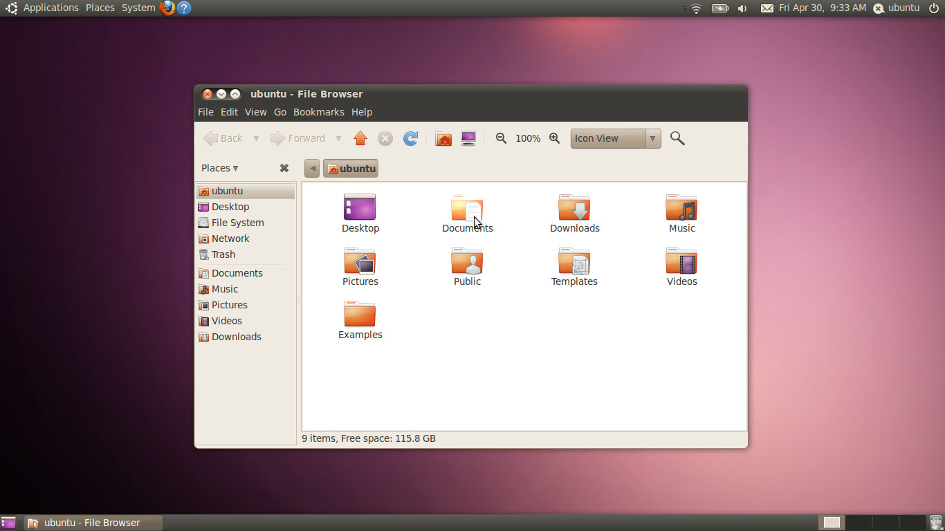 Screenshot of the desktop Ubuntu