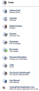 Blackboard Tools Menu