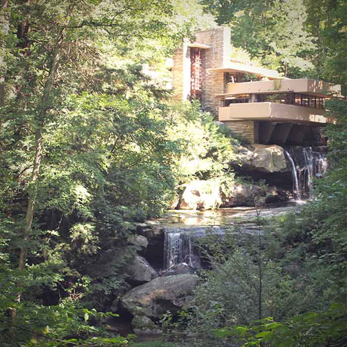 image of Frank Lloyd Wright designed home, Falling Water